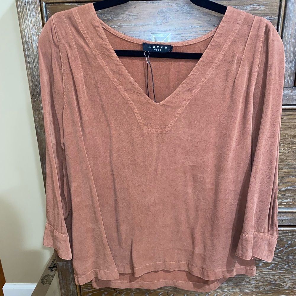 NWT Maven West Cognac Top